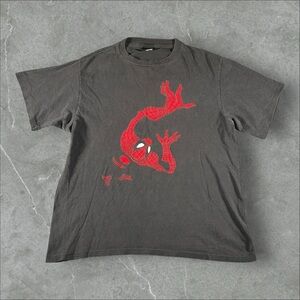 Vintage Spiderman Shirt Mens Large Black 90s Changes Marvel Comic Images Flocked